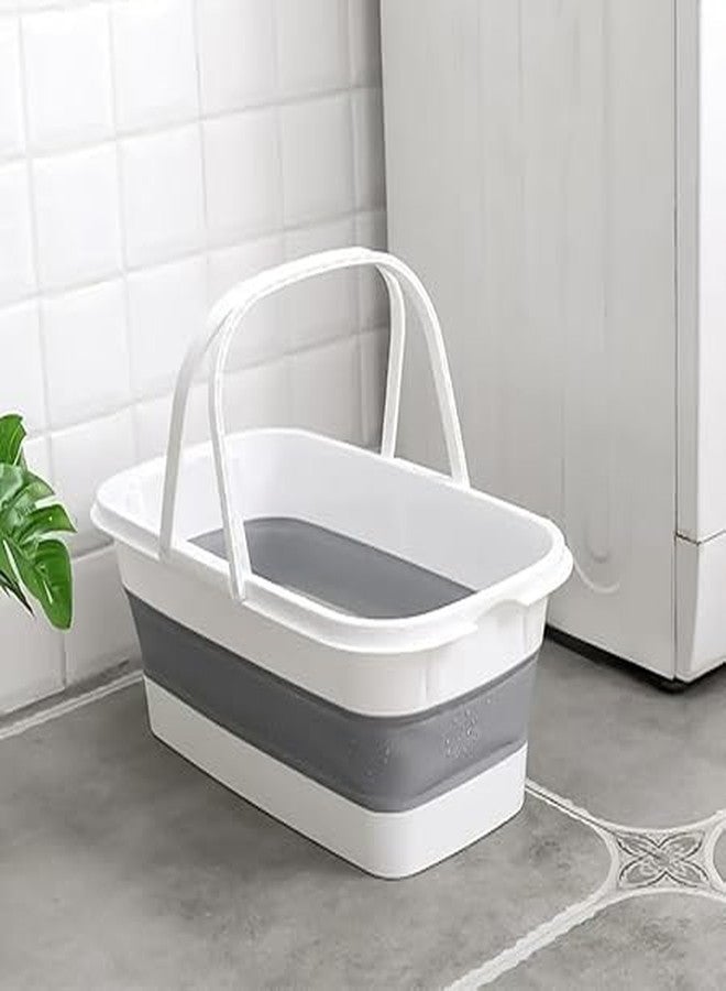 KACHKIT Foldable Silicone Bucket, Perfect for Mop Cleaning, Camping, Travel, Car Washing, This Versatile Bucket effortlessly Folds,Multi-Purpose Rectangular Handy Basket,(Pcs-1). - Image 2